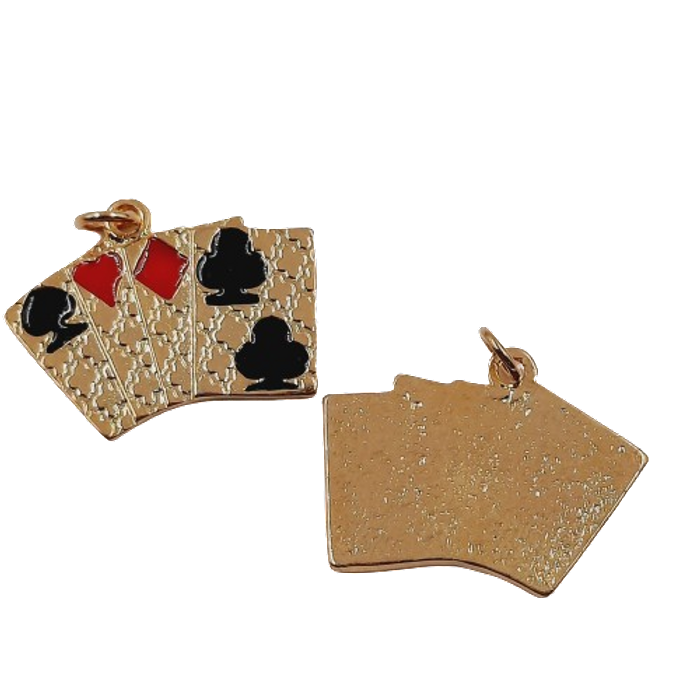 Pingente Baralho Dourado - 20mm 1 Peça