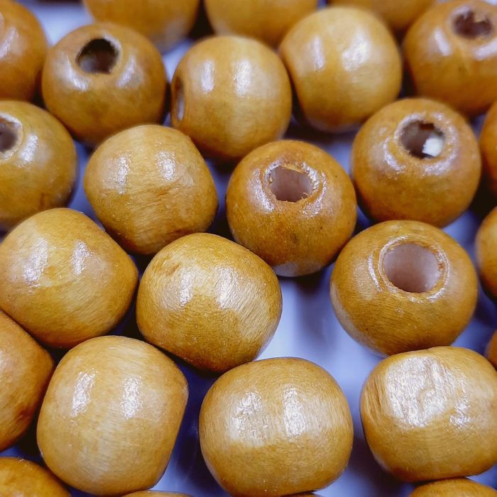 Bolinha de Madeira Marrom - 14mm 100g Aprox. 120 peças