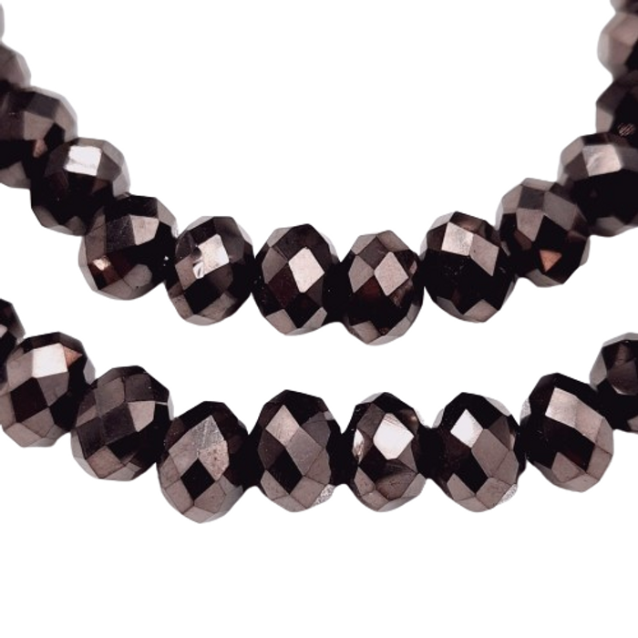 Fio de Cristal Bronze Escuro - 8mm 1 Fio Aprox. 72 Peças