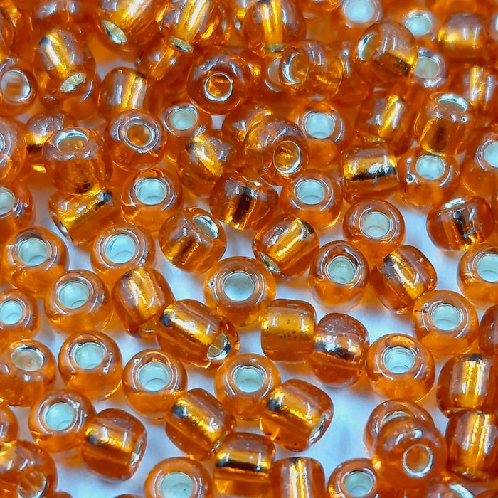 Miçanga Chinesa Transparente Laranja 29B* - 8/0(2,9mm) 500g