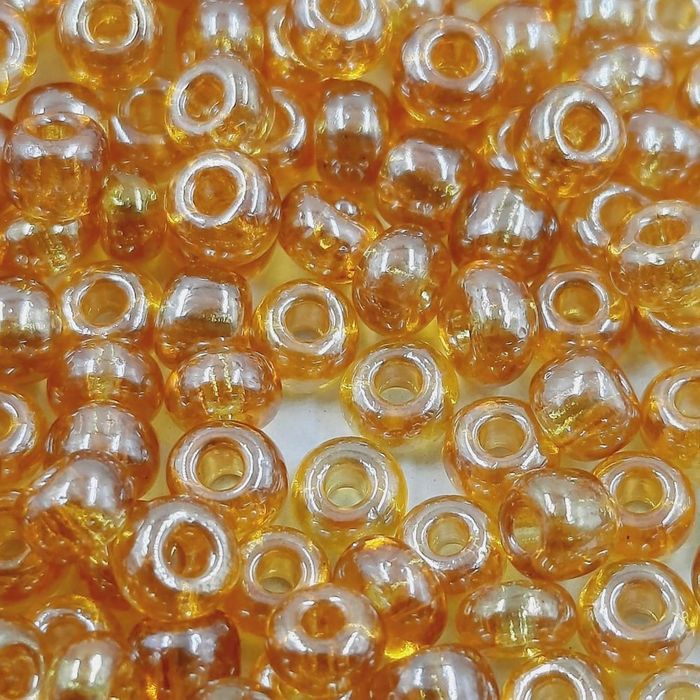 Miçanga Chinesa Transparente Lustrosa Mel 102C - 6/0(4,1mm) 500g