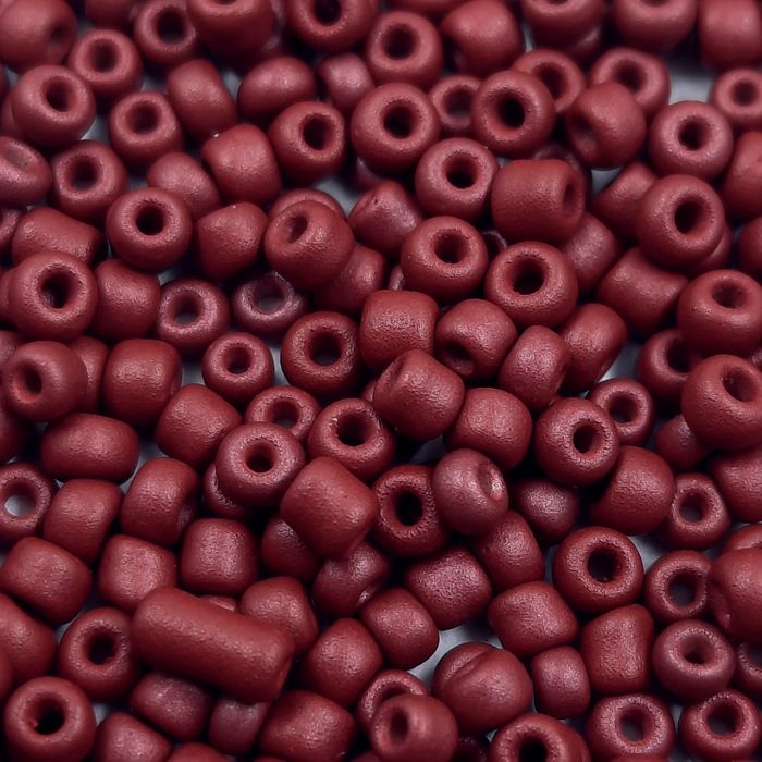 Miçanga Chinesa Fosca Bordô Z1 - 9/0(2,6mm) 25g Aprox. 1.200 Peças
