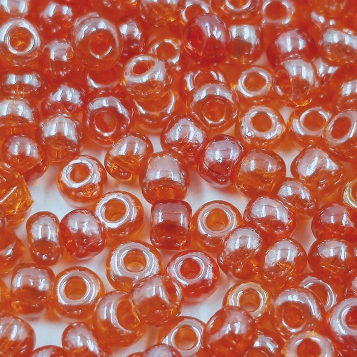 Miçanga Chinesa Transparente Laranja Lustroso 109B - 6/0(4,1mm) 500g