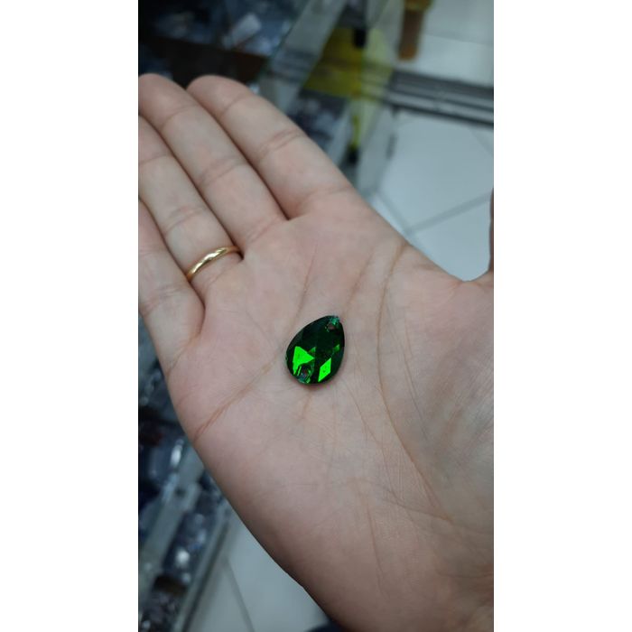 Gota Para Costura Elegance Esmeralda 2 Furos - 13x18mm 112 Peças