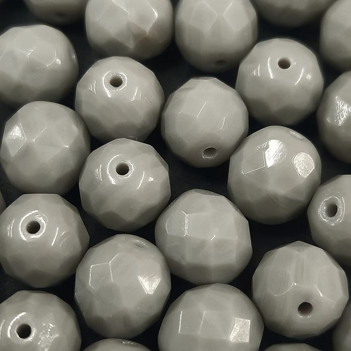 Fio de Cristal Leitoso Cinza 43020 - 12mm 1 Fio Aprox. 36 Peças