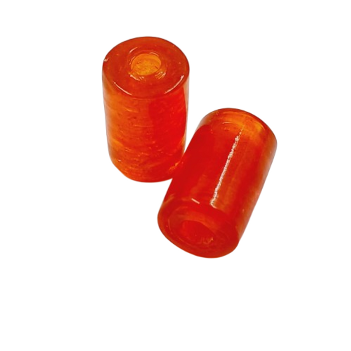 Firma Artesanal Transparente Laranja - 20x12mm 40Peças