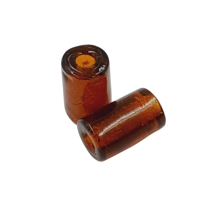 Firma Artesanal Transparente Marrom - 20x12mm 40 Peças
