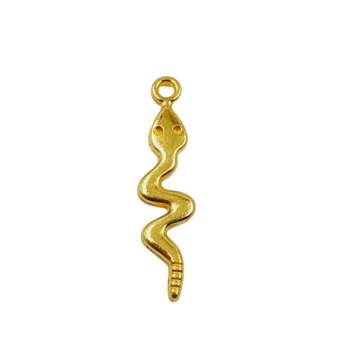 Pingente Cobra Dourada - 28mm 1 Peça