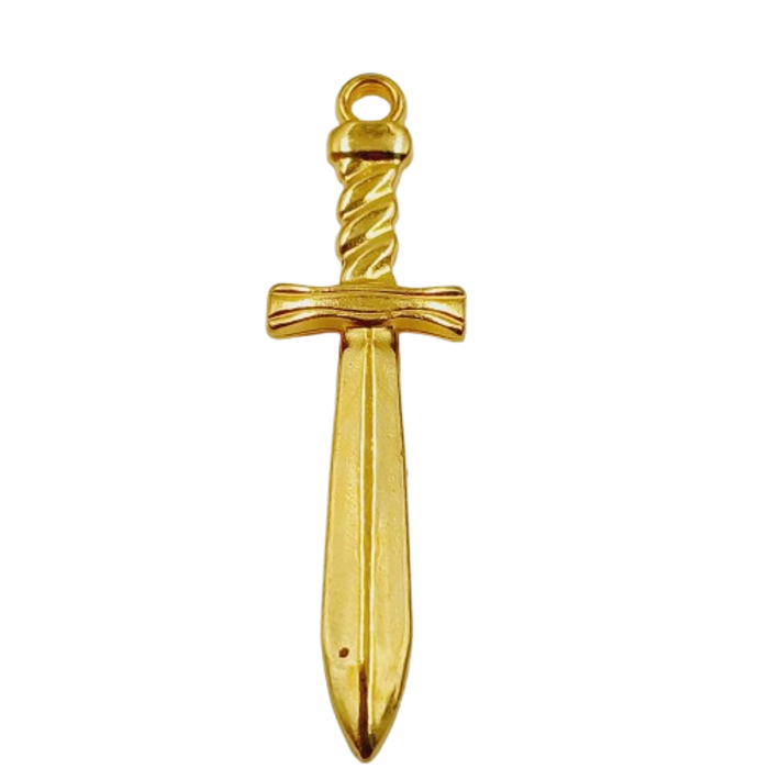 Pingente Espada Dourada - 40mm 1 Peça