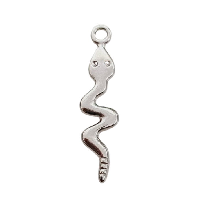 Pingente Cobra Níquel - 28mm 1 Peça