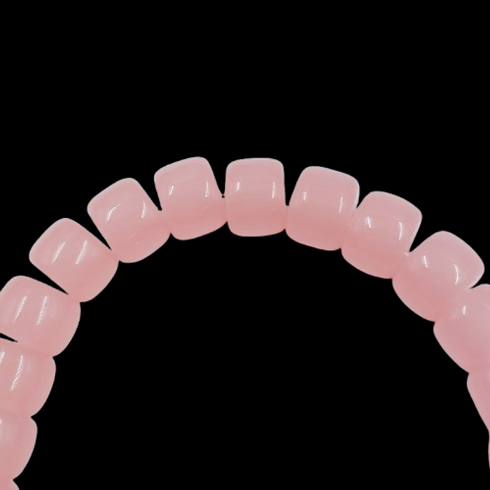 Fio 8mm Canjicão Transparente Rosa - 1 Fio Aprox. 62Peças
