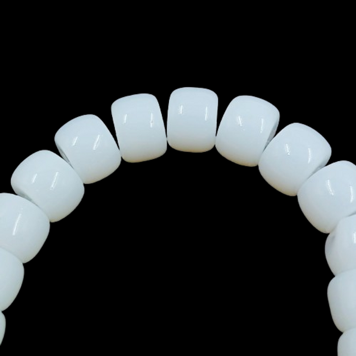 Fio 8mm Canjicão Fosco Branco - 1 Fio Aprox. 62Peças