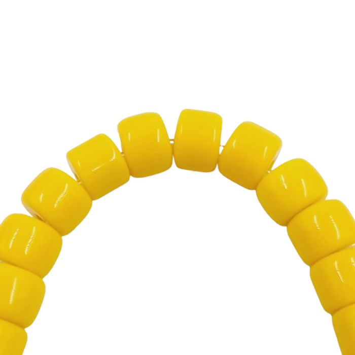 Fio 8mm Canjicão Fosco Amarelo - 1 Fio Aprox. 62Peças