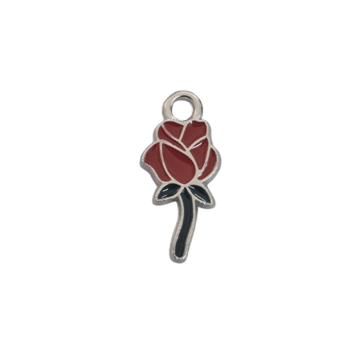 Pingente Rosa - 19mm 50Peças