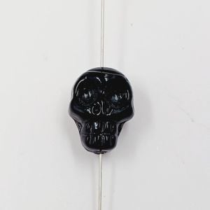 2 Peças Entremeio Caveira Preta - 18x14mm