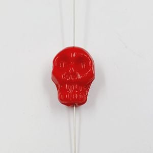 2 Peças Entremeio Caveira Vermelha - 23x16mm