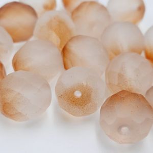 1Fio 10mm Cristal Facetado Bege Degradê - Aprox. 42Peças