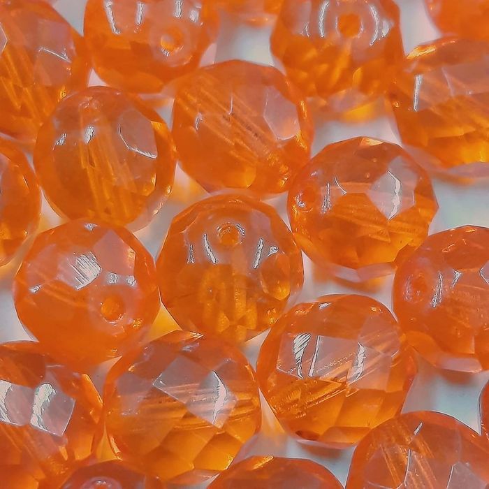 1Fio 6mm Cristal Facetado Laranja 9002 - Aprox. 68Peças