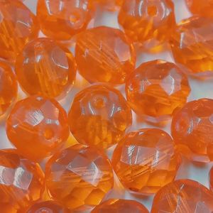 1Fio 6mm Cristal Facetado Laranja 9002 - Aprox. 68Peças