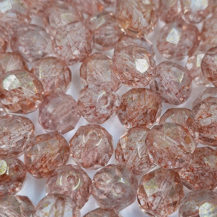 1Fio 8mm Cristal Facetado Cry Red Luster 0030/14495 - Aprox.53Peças