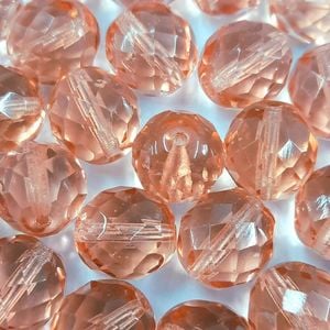 1Fio 12mm Cristal Facetado Rosa 7011 - Aprox.36Peças
