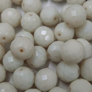 1Fio 12mm Cristal Facetado Off White 11000 - Aprox. 36Peças