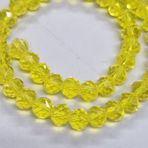 1 Fio 8mm Transparente Amarelo 32 - Aprox. 53Peças