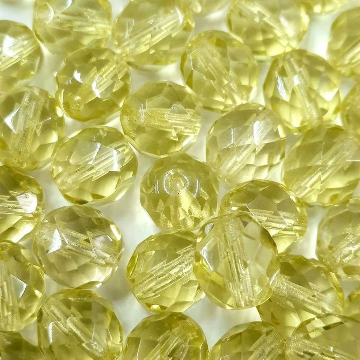 1 Fio 10mm Transparente Amarelo 8013 - Aprox. 42Peças
