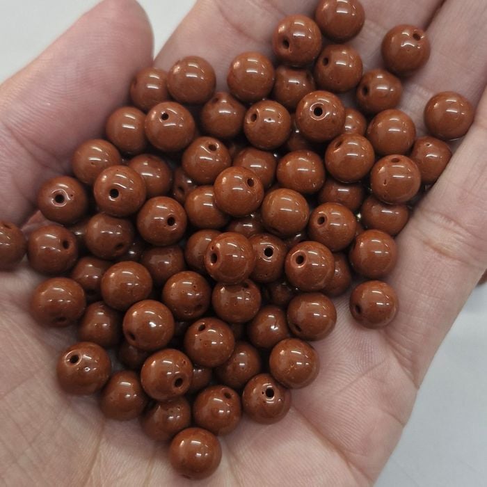 Porcelana Asmara Fosca Marrom - 8mm 500g Aprox. 680 Peças