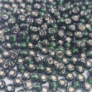 Miçanga Asmara Transparente Verde Escuro 57150 - 6/0(4,1mm) 25g Aprox. 300 Peças