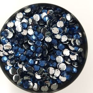 Strass Acrilico Premium para costura Redondo 2 Furos Montana - 8mm 50 Peças