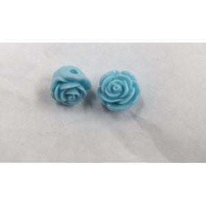 Flor Com Furo Passante Azul - 10mm 50 Peças