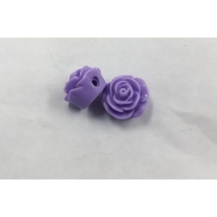 Flor Com Furo Passante Roxo - 10mm 50 Peças