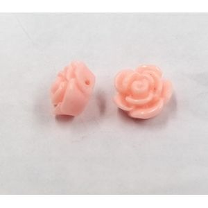 Flor Com Furo Passante Rosa - 10mm 50 Peças