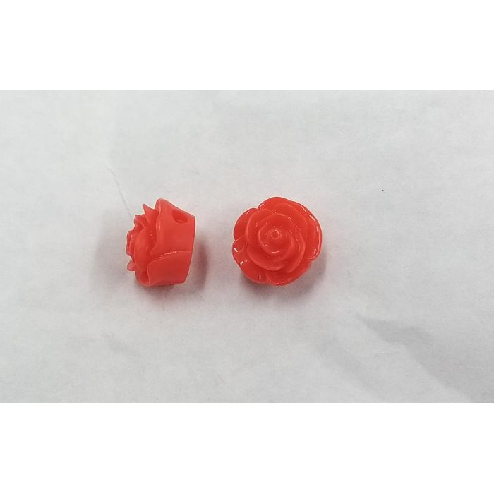 Flor Com Furo Passante Vermelho - 15mm 50 Peças
