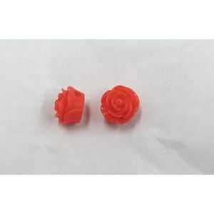Flor Com Furo Passante Vermelho - 15mm 50 Peças