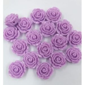 Flor Com Furo Passante Preta - 20mm 50 Peças