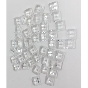 Strass Swarovski Quadrado Com Furo Cristal - 8mm 24 Peças