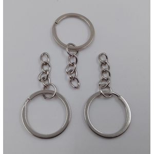 Argola Chaveiro C/ corr - 25mm Niquel - Com 10 Peças