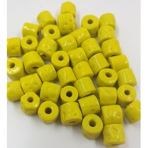 90 Peças Entremeio Artesanal Amarelo - 13X11mm