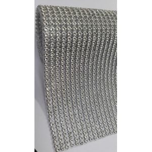 Manta De Strass Cristal Aurora boreal Base Prata - 20x45cm 1 Peça