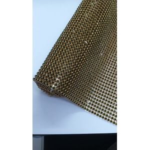 Manta De Strass Verde Base Dourada - 20x45cm 1 Peça