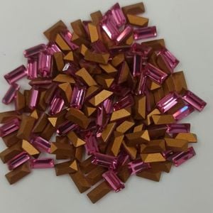 Strass Base Irregular Baguete Swarovski Rose F - 5x2,5mm 144 Peças