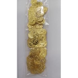 Pingente Moedas 15mm Dourada - 50 Peças 
