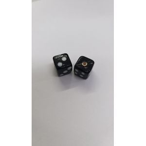 Entremeio Dado com furo passante Porcelana 12mm Preto - 02 Peças