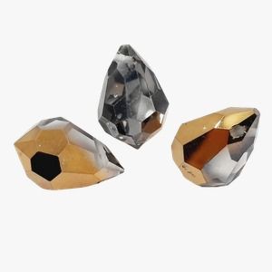 Pingente Gota Black Diamond com Dourado - 10x15mm 36 Peças
