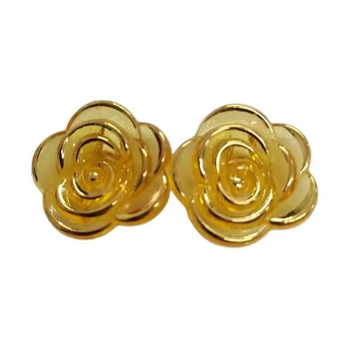 Flor Com Furo Passante T Amarelo com Doutrado - 30mm  02 Peças
