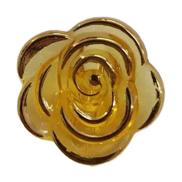 Flor Com Furo Passante T Amarelo com Doutrado - 30mm  01 Peça