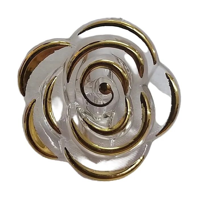Flor Com Furo Passante Transparente com Doutrado - 30mm  01 Peça