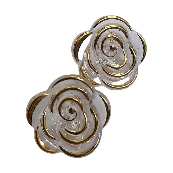 Flor Com Furo Passante Transparente com Doutrado - 30mm  02 Peças